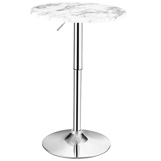 Costway Round Bistro Bar Table Height Adjustable 360-degree Swivel - 24''x24''x (28-36)'' (LxWxH)