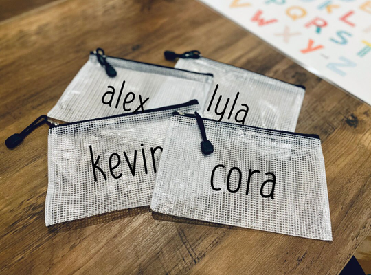 Custom Zipper Pouch - Waterproof Travel Accessory Bag Student Mask Kids Pencil Pouch Organizational Pouches 7.75" X 5.5" In