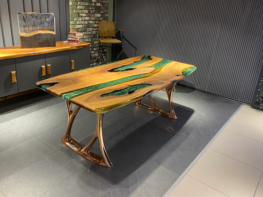 Custom Order Olive Wood Epoxy Table Top | Round Edge Natural