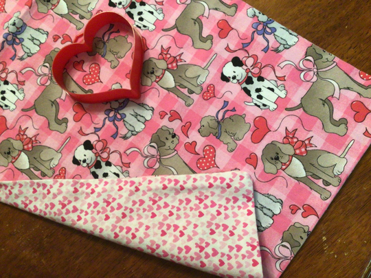 Valentine Table Runner Reversible Puppy Dog Valentine Lover Decor Miniature-Heart Valentine's