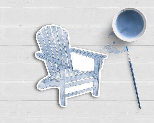Blue Adirondack Chair Coastal Watercolor Sticker|Cape Cod|Maine|Nantucket|Martha's Vineyard|Adirondacks