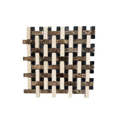 0.62" x 2" Marble Pinwheel Mosaic Wall & Floor Tile
