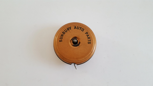 Vintage Circa 1950's Advertising Tape Measure For Sudbury Auto Parts, 6Ft Retractable Steel Probably Made By Baldwin