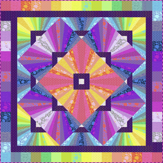 True Colors - Solar Flare Quilt Kitupdated Pattern, Fixed By Tula Pink For Free Spirit Fabrics in Stock & Ships Today