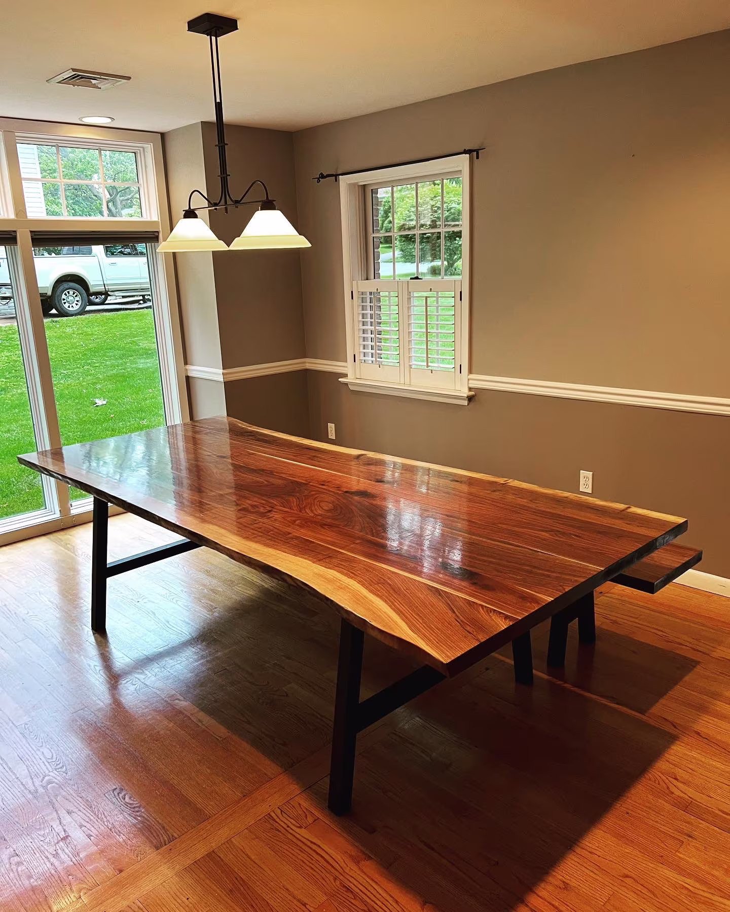 Black Walnut Live Edge Table, Edge, Amish Made, Custom Made Dining Quality Hand Table Slab