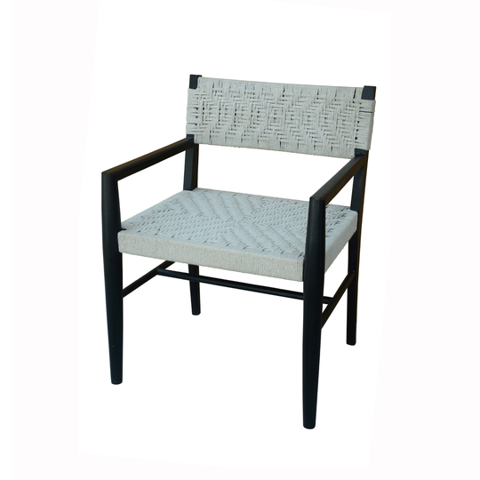 A&B Home Peru Weaving Arm Chair - Black/Cream