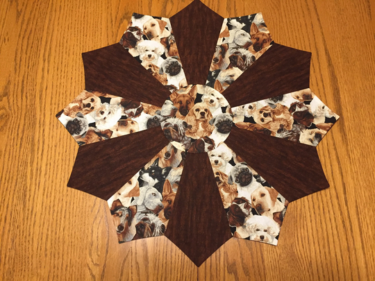 Dog - Dogs Pups Table Decoration Dresden Round Runner Reversible Ships Fast