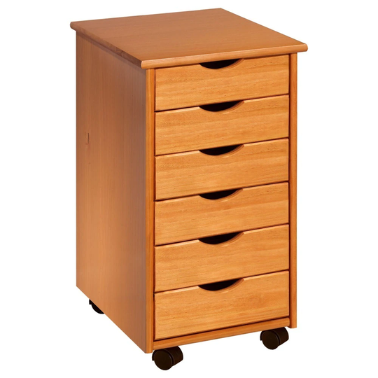 Adeptus Solid Wood 6 Drawer Roll Cart
