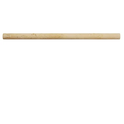12" x 0.5" Honed Travertine Pencil Liner Tile Trim in Cream
