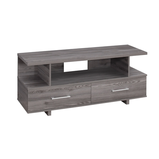 47.75" Gray Contemporary Rectangular TV Stand with Storage Drawers
