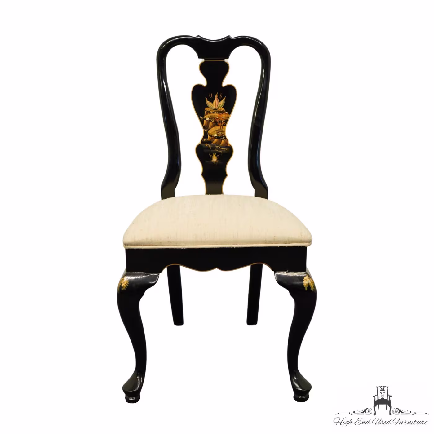 Jasper Cabinet Black Lacquered Asian Modern Style Accent Chair