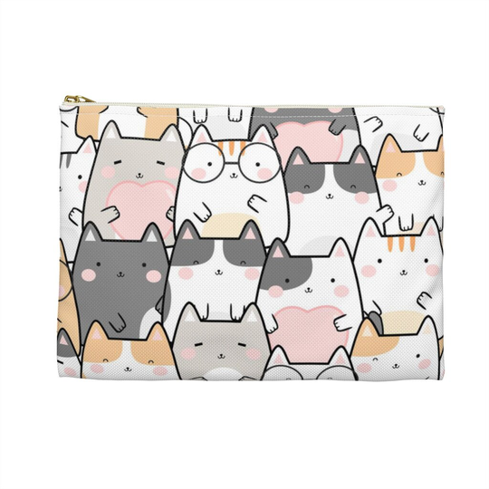 Cat Accessory Pouch, Pencil Case, Cute Cats Gift, Funny Cosmetic Bag, School Supplies Kitty Makeup So Fun