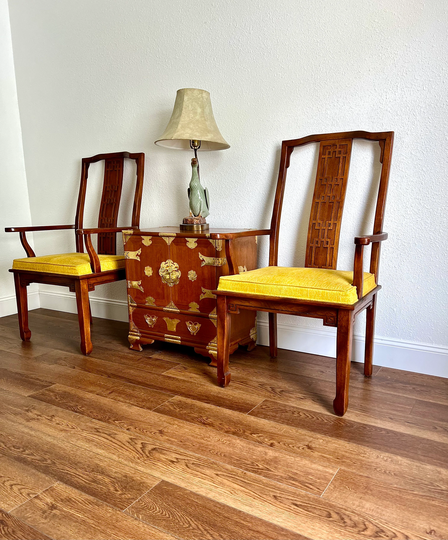Chinoiserie Armchairs Mid Century Chin Hua Palm Beach Captains Club Chair Set