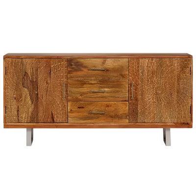 Dollie 62.2" Wide 3 Drawer Acacia Wood Sideboard