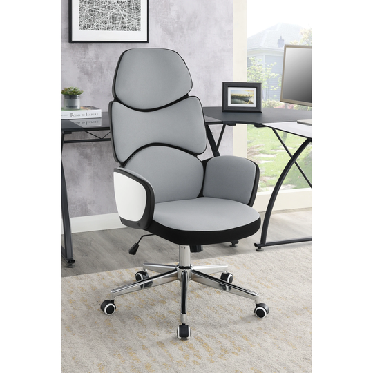 Morven Light Grey and Chrome Adjustable Height Office Chair
