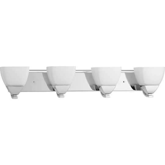Appeal Collection 4-Light Polished Chrome Etched White Glass Modern Bath Vanity Light