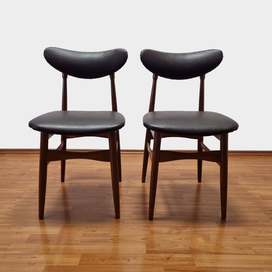 Pair Of Italian Dining Chairs, Teak Dinning Danish Design, 60S