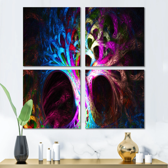 Designart 'Magical Multi color Psychedelic Tree' Abstract Canvas Wall Art Print