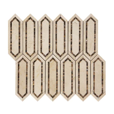 2" x 6.5" Natural Stone Color Variation Honeycomb Mosaic Wall & Floor Tile