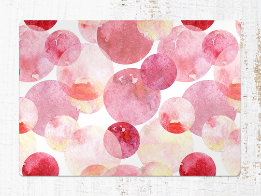 Colorful Dot Watercolor Chair Mat, Pink Splat White Vinyl Floor Stains Protective Pad, Office Room Rug, Gift Idea