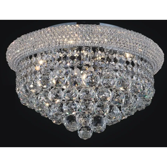 Guisseppe Lighting Eight Light Flush Mount Empire Chrome - Exact Size