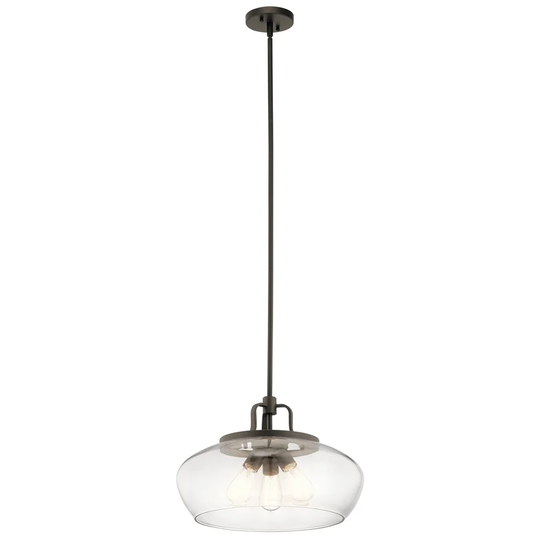 Kichler Lighting Davenport Collection 3-light Olde Bronze Pendant/Semi-Flush Mount