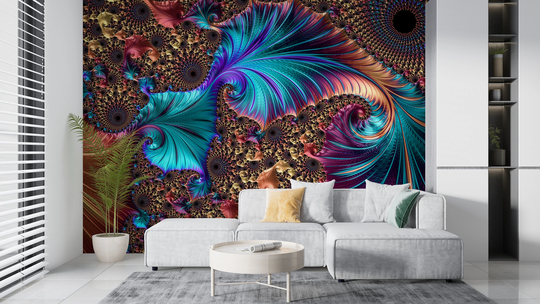 Colorful Art Wallpaper - Living Room Wall Mural Peel & Stick Fabric Decor Background Sticker