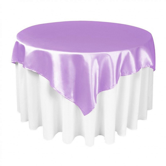 Lilac Satin Table Overlay 58''x58''