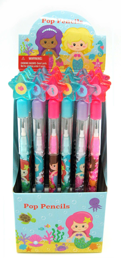 24 Pcs Mermaid Multi Point Pencils