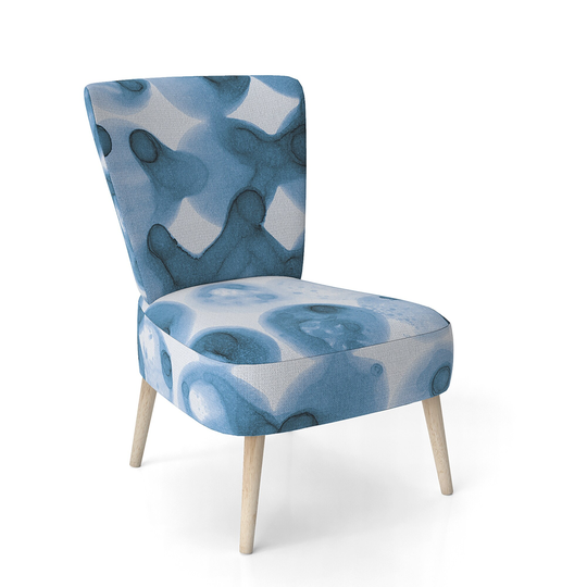 Designart 'Indigo Watercolor Geometrical VI' Upholstered Contemporary Accent Chair