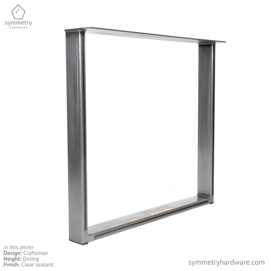 The "Craftsman' Custom Metal Table Leg - Dining Height/Bar Height/Coffee Height Square Shaped Sold Individually Qty 1 Leg