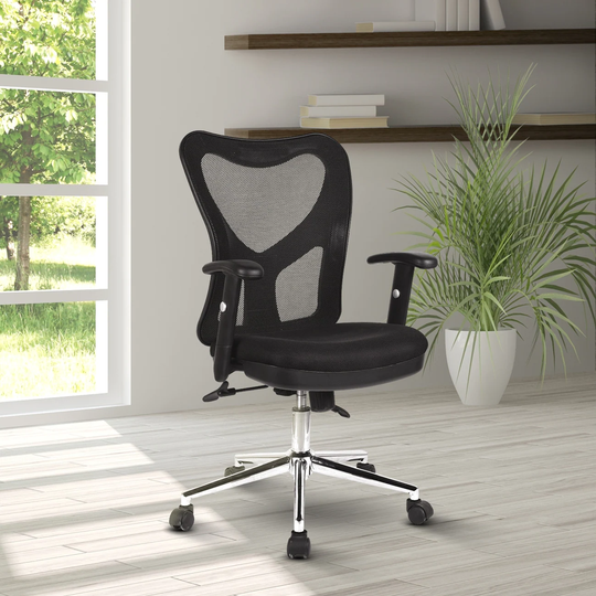 High Back Mesh Office Chair With Padded Armrests