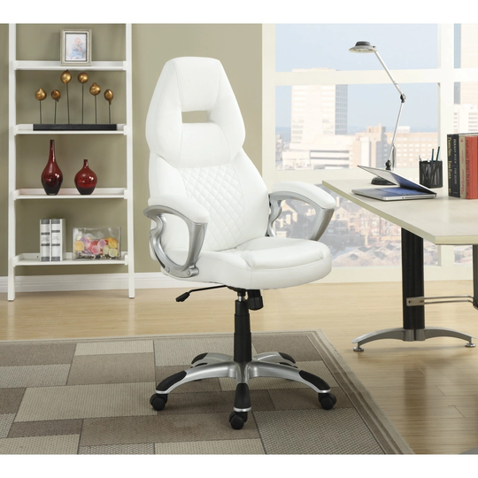 Coaster Company White Leatherette Office Chair - 26" x 28.25" x 46.75"