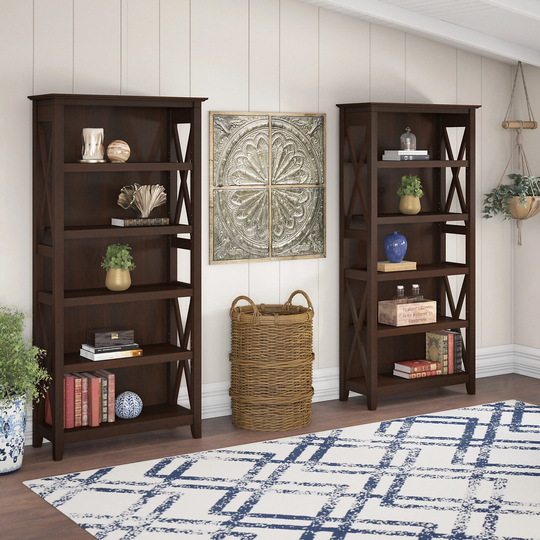 Key West 5 Shelf Bookcase Set by Bush Furniture