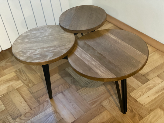 Zina2 Stunning Designed Coffee Table | Three Tops With Hairpin Legs Handmade Wooden