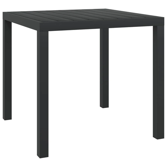 Garden Table Black 31.5"x31.5"x29.1" Aluminium and WPC