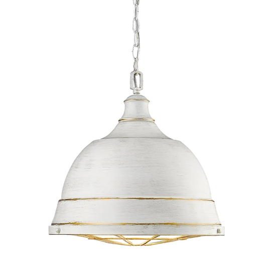 Golden Lighting Bartlett French White Steel Large Pendant Light