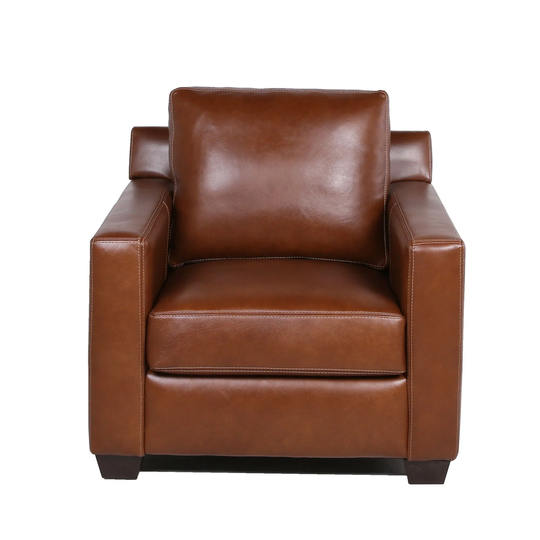Copper Grove Xuyen Chestnut Brown Leather Chair