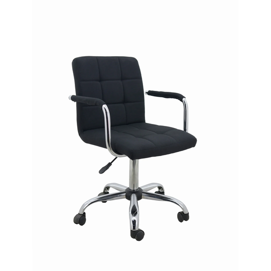 Brenna Metal and Linen Quilted Office Chair