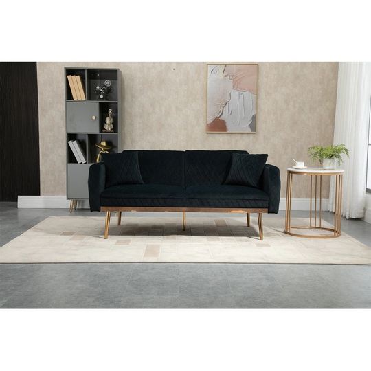 Velvet Futon Sofa Bed Sleeper Couch for Living Room