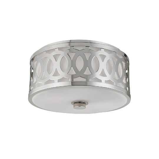 Hudson Valley Lighting Genesee 2-light Medium Nickel Flush Mount