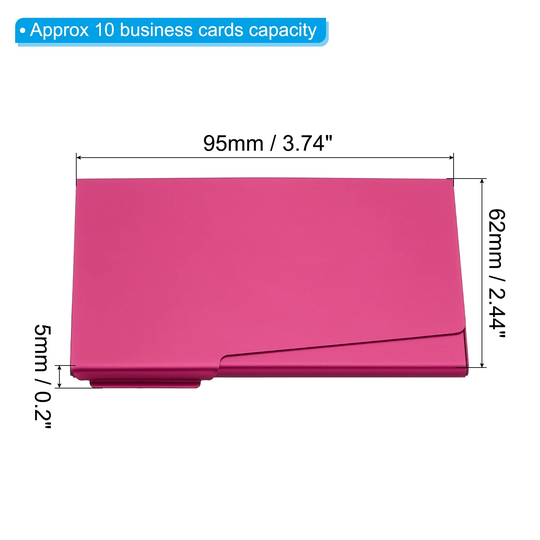 2Pcs Business Card Holder, Aluminum Alloy Slim Name Cards Case, Red