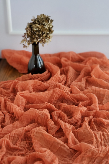 Burn Orange Fall Wedding Table Runner, Autumn Backdrop For Ceremony, Thanksgiving Centerpiece Decor, Arbor Decor