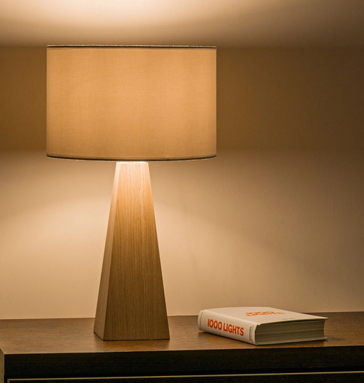 Table Beside Wooden Lamp With Shade Claro Lighting Desk Simple Minimalist