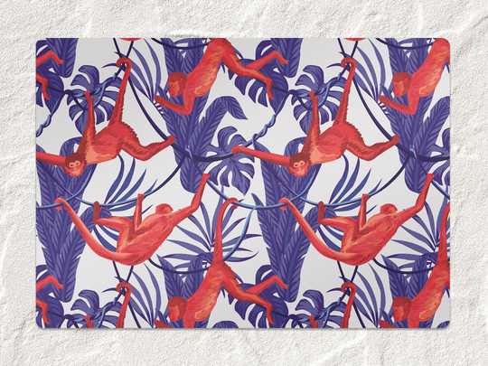 Alternative Monkey Chair Mat, Blue Protective Red Splat Animals Vinyl Floor Decorative Kids Room Decor