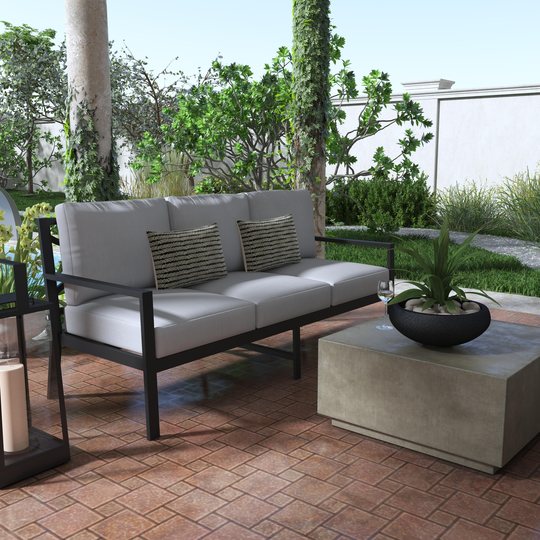 Outdoor Metal X-Back Sofa