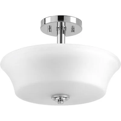 Progress Lighting Cascadia Chrome Steel/Porcelain 2-light Convertible Ceiling Fixture