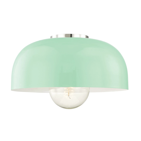 Mitzi by Hudson Valley Avery 1-light Polished Nickel Large Semi Flush, Mint Metal