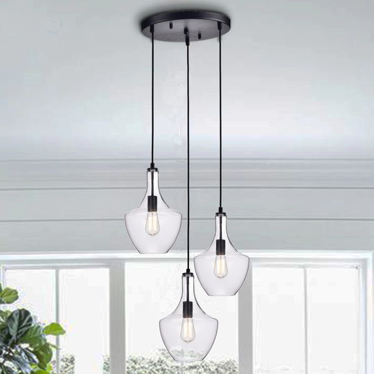 Duarte 3 - Light Cluster Schoolhouse Pendant