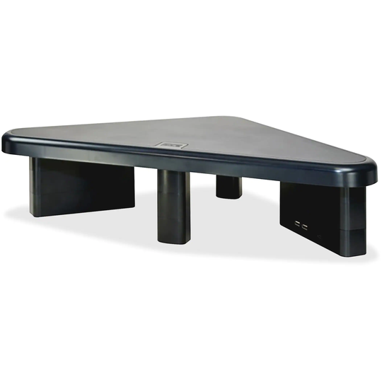 DAC Stax Ergonomic Height Adjustable Corner Monitor Stand with 2 USB Ports - Black
